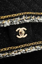Colestore Chanel Classic Handbag Cotton Tweed & Gold-Tone Metal Black 25cm - 2
