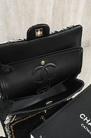 Colestore Chanel Classic Handbag Cotton Tweed & Gold-Tone Metal Black 25cm - 3