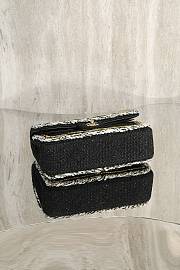 Colestore Chanel Classic Handbag Cotton Tweed & Gold-Tone Metal Black 25cm - 6