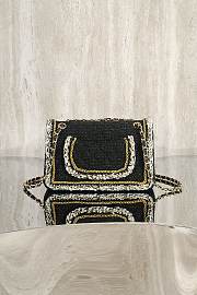 Colestore Chanel Classic Handbag Cotton Tweed & Gold-Tone Metal Black 25cm - 4