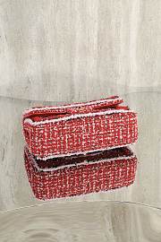 Colestore Chanel Classic Handbag Tweed fabric & gold-plated metal  Red, Pink & Black 25cm - 6