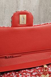 Colestore Chanel Classic Handbag Tweed fabric & gold-plated metal  Red, Pink & Black 25cm - 5