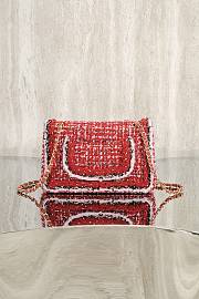 Colestore Chanel Classic Handbag Tweed fabric & gold-plated metal  Red, Pink & Black 25cm - 4
