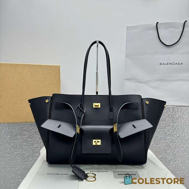 	 Colestore Balenciaga Bel Air Carry All Bag Medium in Black Smooth Calfskin, Aged-gold Hardware 37x28x17cm - 1
