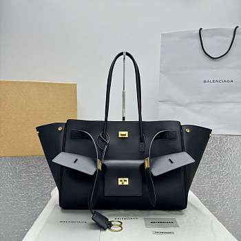 	 Colestore Balenciaga Bel Air Carry All Bag Medium in Black Smooth Calfskin, Aged-gold Hardware 37x28x17cm