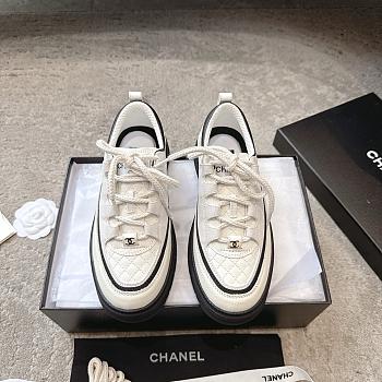 Colestore Chanel Sneakers Calfskin, Calfskin Suede & Lambskin  White & Black