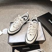 Colestore Chanel Sneakers Calfskin, Calfskin Suede & Lambskin  White & Black - 6