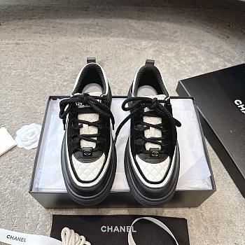 Colestore Chanel Sneakers Calfskin, Calfskin Suede & Lambskin  Black & White