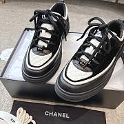 Colestore Chanel Sneakers Calfskin, Calfskin Suede & Lambskin  Black & White - 3