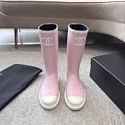Colestore Chanel Wellington Rain Rubber Pink & White - 1