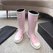 Colestore Chanel Wellington Rain Rubber Pink & White - 3