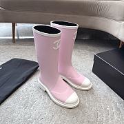 Colestore Chanel Wellington Rain Rubber Pink & White - 4