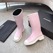 Colestore Chanel Wellington Rain Rubber Pink & White - 6