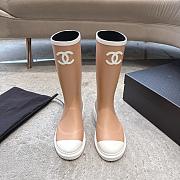 Colestore Chanel Wellington Rain Rubber Brown & White - 1