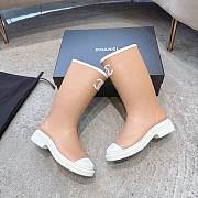 Colestore Chanel Wellington Rain Rubber Brown & White - 6