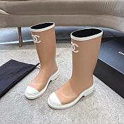 Colestore Chanel Wellington Rain Rubber Brown & White - 5