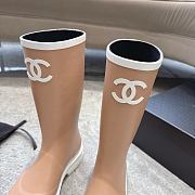 Colestore Chanel Wellington Rain Rubber Brown & White - 3