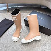 Colestore Chanel Wellington Rain Rubber Brown & White - 4