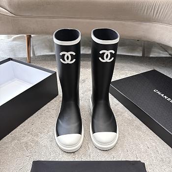 Colestore Chanel Wellington Rain Rubber Black & White