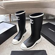 Colestore Chanel Wellington Rain Rubber Black & White - 6