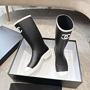 Colestore Chanel Wellington Rain Rubber Black & White - 4