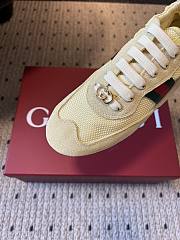 Colestore  Gucci Women's Gucci Shift Trainers in Light Yellow Fabric - 4