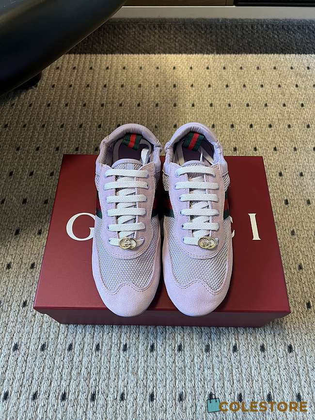 Colestore  Gucci Women's Gucci Shift Trainers in Lilac Fabric - 1