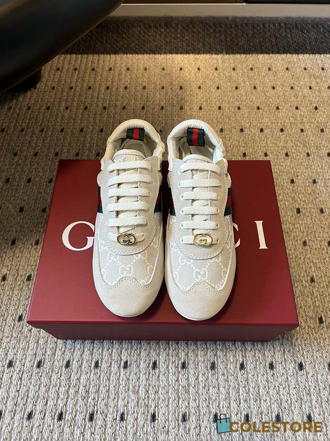 Colestore Gucci Women's Gucci Shift Trainers in White GG Canvas - 1