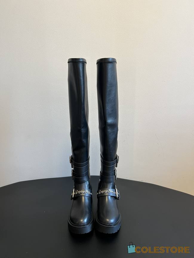 Colestore Dior D-Fight Thigh Boot Black Calfskin and Leather-Effect - 1