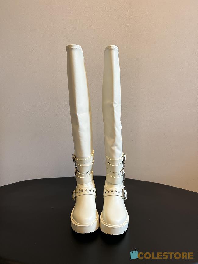 Colestore Dior D-Fight Thigh Boot White Calfskin and Leather-Effect - 1