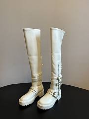 Colestore Dior D-Fight Thigh Boot White Calfskin and Leather-Effect - 3