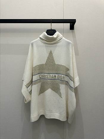 Colestore Christian Dior cashmere blend knit turtleneck sweater with a star and logo embroidery