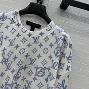 Colestore  Louis Vuitton Layered Monogram Print Pullover Blue - 6