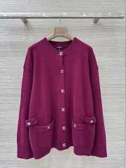 Colestore Chanel Cardigan in a Vibrant Fuchsia - 1