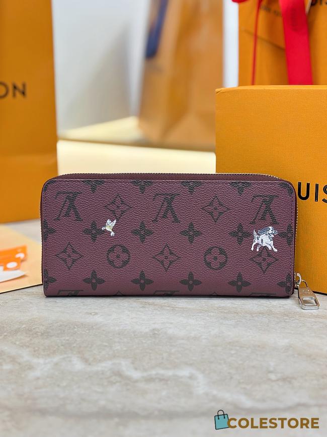 Colestore  Louis Vuitton Zippy Wallet Horizontal Burgundy Monogram 10x2.5x21cm - 1