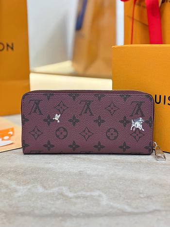 Colestore  Louis Vuitton Zippy Wallet Horizontal Burgundy Monogram 10x2.5x21cm