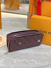 Colestore  Louis Vuitton Zippy Wallet Horizontal Burgundy Monogram 10x2.5x21cm - 5