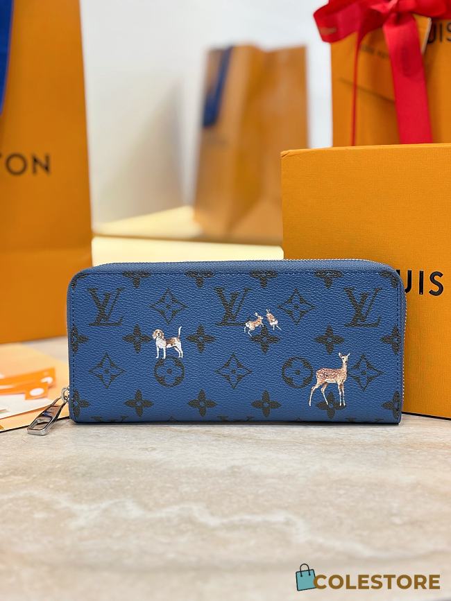 Colestore  Louis Vuitton Zippy Wallet Horizontal Blue Monogram 10x2.5x21cm - 1