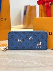 Colestore  Louis Vuitton Zippy Wallet Horizontal Blue Monogram 10x2.5x21cm - 1