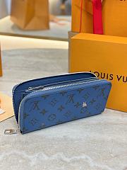Colestore  Louis Vuitton Zippy Wallet Horizontal Blue Monogram 10x2.5x21cm - 2