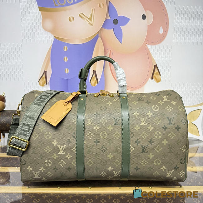 	 Colestore Louis Vuitton Keepall Bandoulière 50 Monogram Green 50x23x29cm - 1