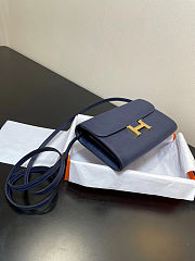Colestore Hermes Constance Long To Go Wallet In Navy Blue 20.5 x 13 x 2cm - 5