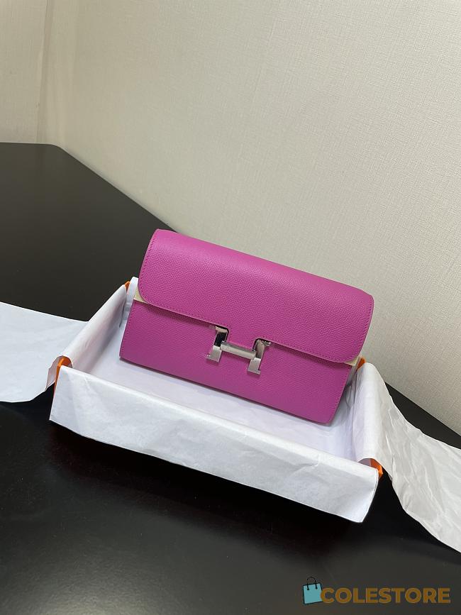 Colestore Hermes Constance Long To Go Wallet In Fuchsia 20.5 x 13 x 2cm - 1