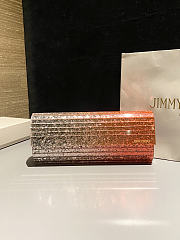 Colestore Jimmy Choo Sweetie Orange & Silver Dégradé Glitter Acrylic Clutch Bag 24x10x5cm - 1