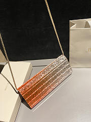 Colestore Jimmy Choo Sweetie Orange & Silver Dégradé Glitter Acrylic Clutch Bag 24x10x5cm - 5