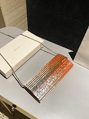 Colestore Jimmy Choo Sweetie Orange & Silver Dégradé Glitter Acrylic Clutch Bag 24x10x5cm - 2