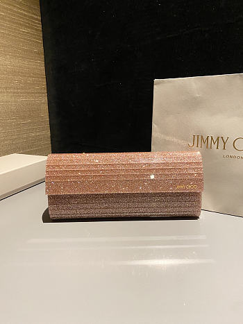Colestore Jimmy Choo Sweetie  Rose Fine Glitter Acrylic Clutch Bag 24x10x5cm