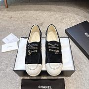 Colestore Chanel Moccasins Suede Calfskin Black & Light Grey - 1