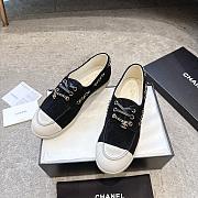 Colestore Chanel Moccasins Suede Calfskin Black & Light Grey - 5