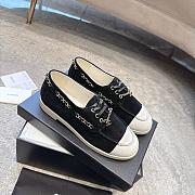 Colestore Chanel Moccasins Suede Calfskin Black & Light Grey - 3